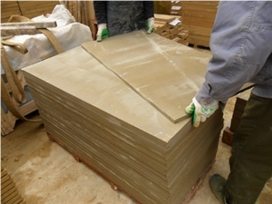 Yellow Sandstone Polished Tiles, China Yellow Sandstone