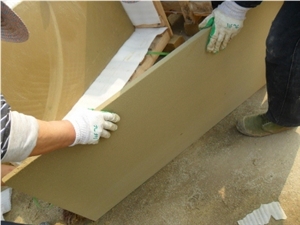 Yellow Sandstone Sandblasted Tiles, China Yellow Sandstone