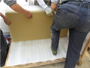 Yellow Sandstone Sandblasted Tiles, China Yellow Sandstone