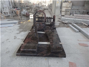 French Style Monument, Aurora Red Granite Monuments