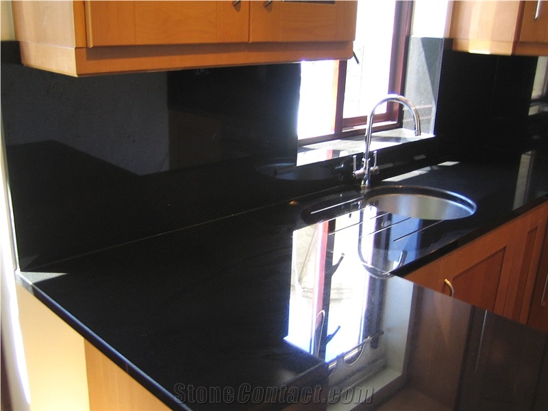 Absolute Black Granite Kitchen Countertop, Tabletops