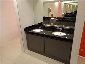 Quartz Stone Commercial Bathroom Vanity Tops, Black Bathroom Vanity Tops