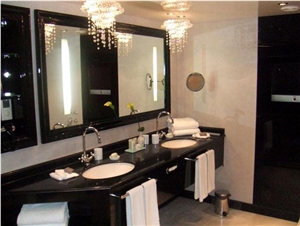 Absolute Black Granite Commercial Bathroom Design