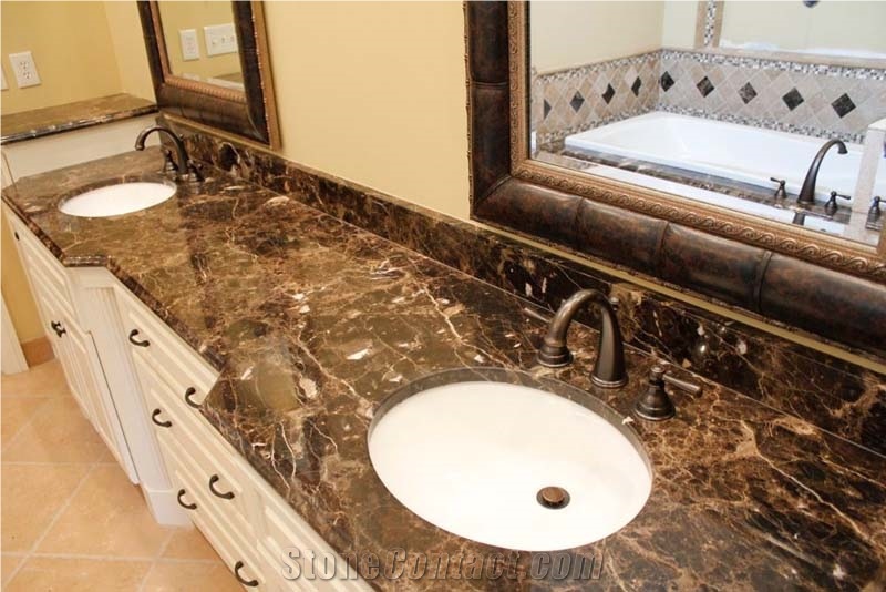 Dark Emperador Marble Vanity Top