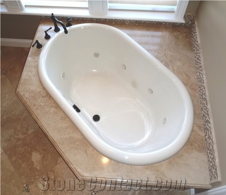 Cappucino Marble Bath Tub Deck