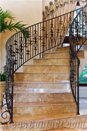 Crema Valencia Marble Stairs