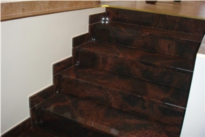 Red Hallandia Granite Stairs