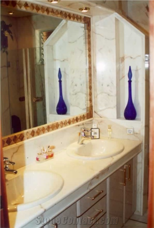 Ivory Rosa Marble Bathroom Vanity Top, Ivory Bathroom Vanity