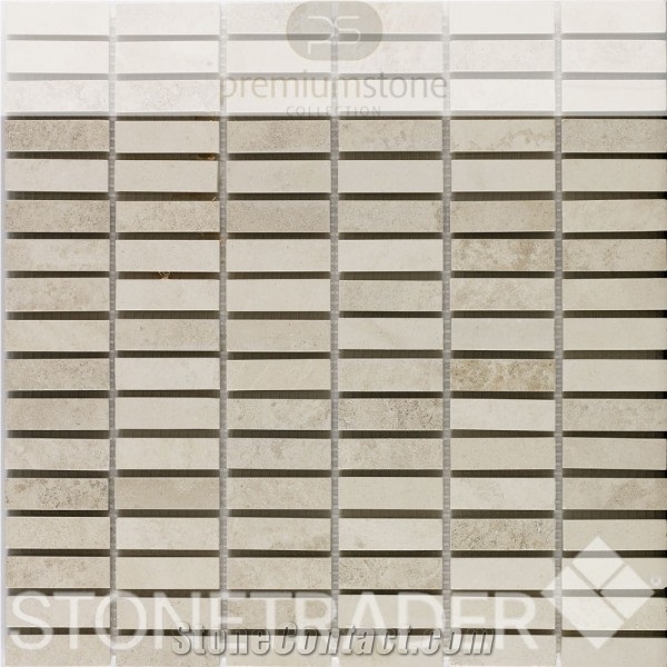 Applestone Honed Limestone Mosaic 1.5x5cm