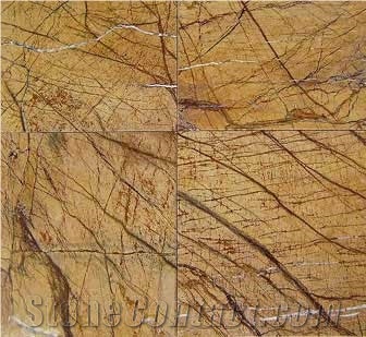 Rain Forest Golden Marble Slabs & Tiles, India Brown Marble