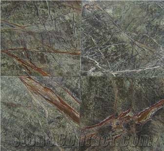 Rain Forest Green Marble Slabs & Tiles, India Green Marble