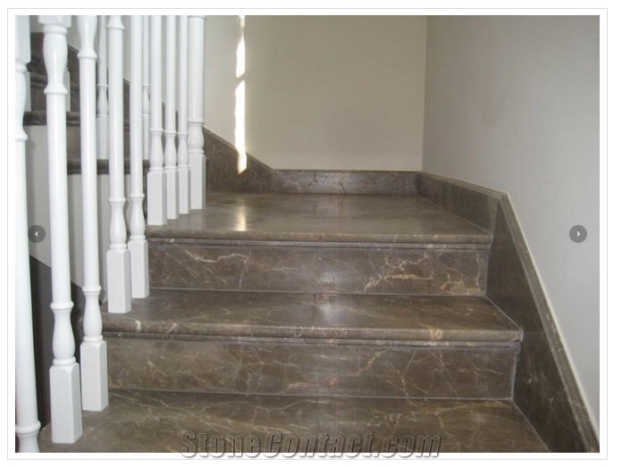 Olive Brown Marble Stairs