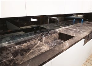 Brecha Maron Marble Kitchen Countertop