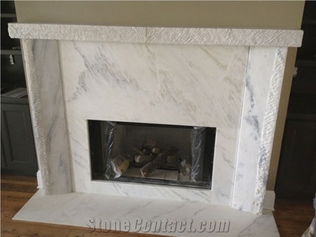 Acqua Bianca Marble Fireplace Design