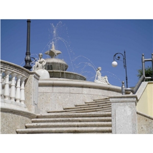 Perlato Royal Risatino Limestone Urban Landscaping Fountain Design