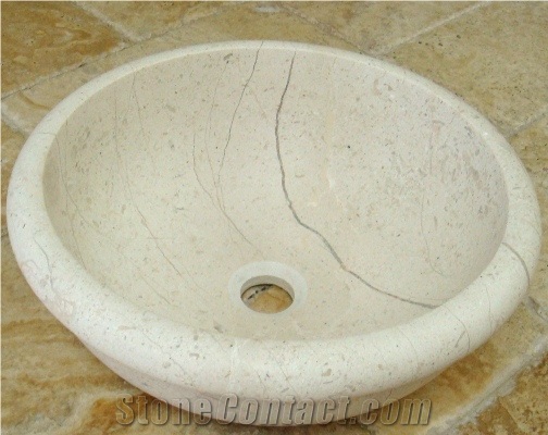 Beige Marble Oval Sink