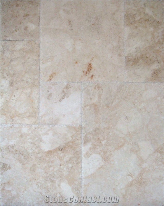 Cappucino Marble French Pattern Tile Brushed & Chiseled