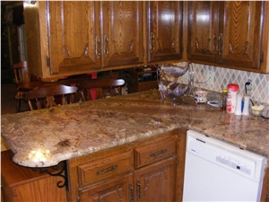 Netuno Bordeaux Granite Kitchen Countertop