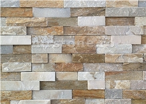 Natural Stone Wall Panel, Beige Quartzite Cultured Stone