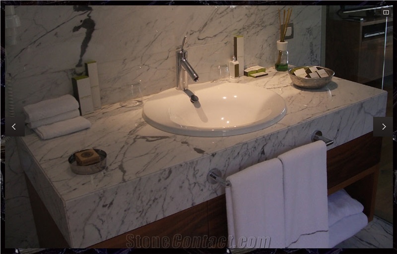 Turkey Calacatta Marble Bathroom Vanity, Bathroom Marble Vanity Tops