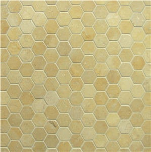 Jerusalem Gold Limestone Hexagon Mosaic