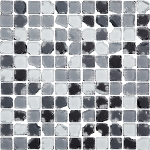 Blend Collection Tumbled Black Mist Glass Mosaic