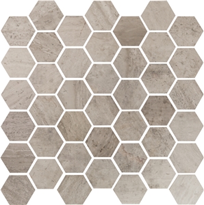 Timber Beige Marble Hexagon Mosaic Polished Petroia