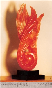 Translucent Orange Alabaster Sculpture