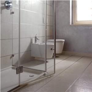 Brushed Biancone Apricena Limestone Bathroom Wall and Floor Tiles