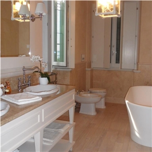 Brushed Travertino Classico Bathroom Design