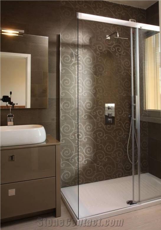 Grigio Foussana Limestone Shower Wall Tiles