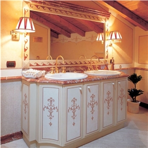 Rosso Francia Classico Red Marble Bathroom Countertops