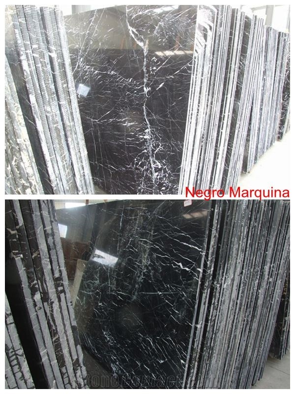 China Negro Marquina Marble Slabs & Tiles