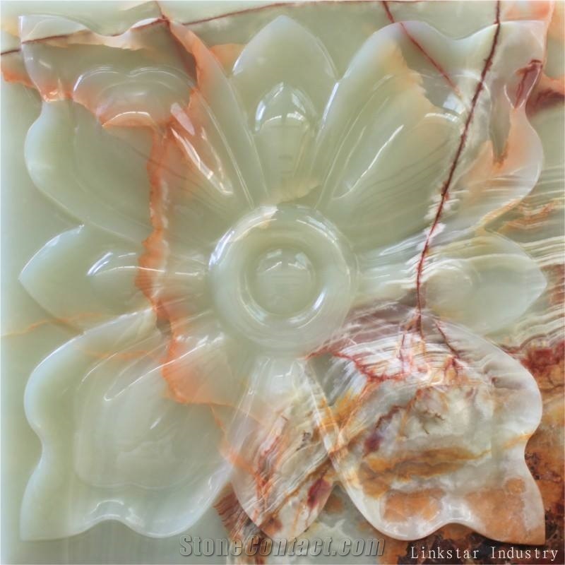3d Natural Green Feature Onyx Wall Cover Tile