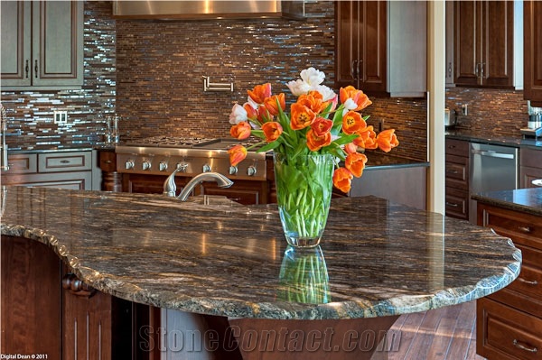 Golden Cosmos Granite Kitchen Countertops