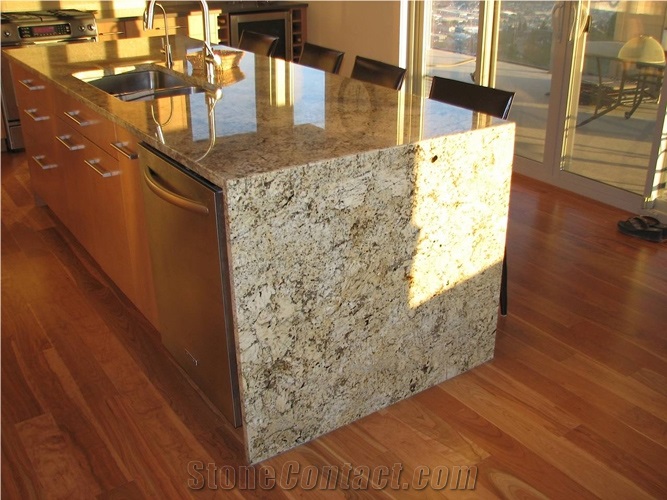 Residence Kitchen Countertop Granite Golden Beach From