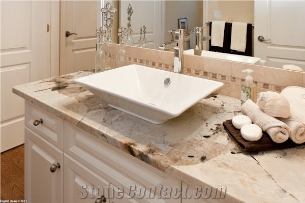 Vintage Granite Bathroom Vanity Top White From Canada Stonecontact Com - What Are The Best Bathroom Countertops 2018