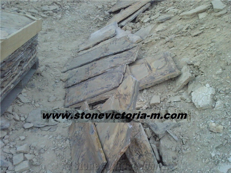 Fossil Stone, Brown Quartzite Flagstone