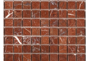 Fantasia Red Marble 2.5x2.5cm Mosaic, Wealth Red Marble