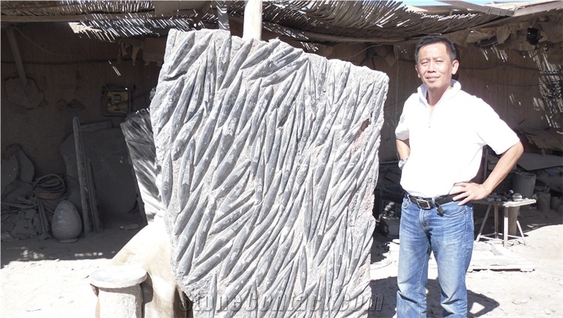 Fossil Black Limestone Slabs, Morocco Black Limestone
