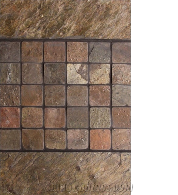 Copper Slate Mosaic 2"X2"