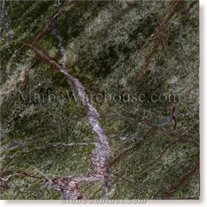 Rain Forest Green Marble Polished Tile 12"X12"