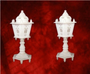 Decorative Table Lamp, Beautiful Stone Carved Night Lamp, Soapstone Laltern