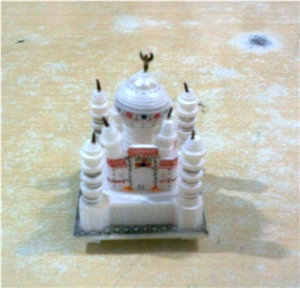 Home Decorative White Marble Taj Mahal Replica Handcrafted