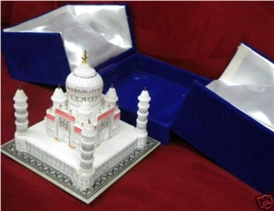 Taj Mahal Replica in White Marble with High Quality, Tajmahal White Marble Artifacts & Handcrafts