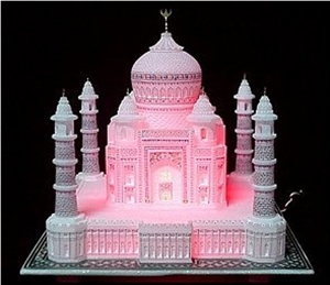 White Alabaster Taj Mahal Replica Gifts