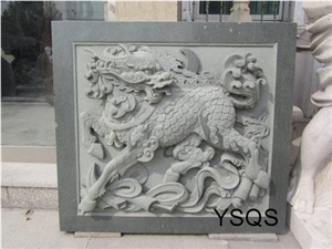 Hand Carved Animal Relief Sculpture