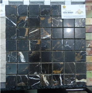 Portoro Mosaic Tiles, and Gold Black Onyx Mosaic