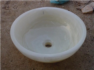 Pure White Onyx Basin, Afghan Onyx Sinks, Afghanistan White Onyx Sinks