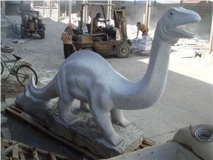 Dinosaur Stone Sculpture, White Granite Sculpture